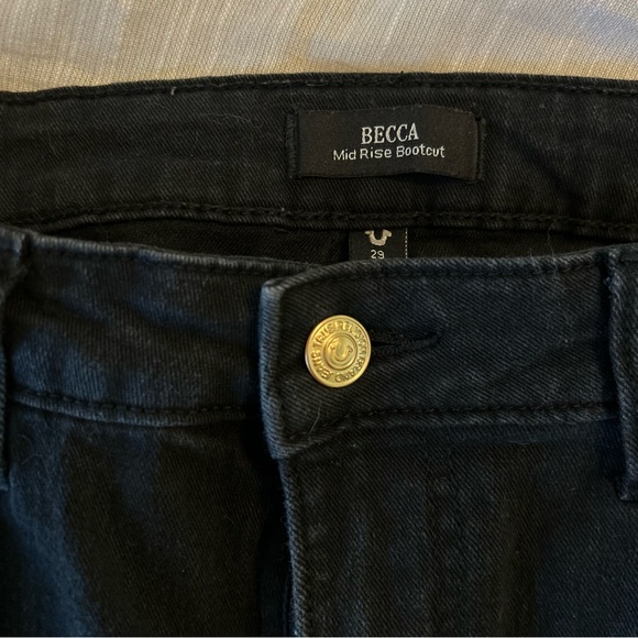 True Religion 🖤 Women's Black Flare Western Jeans - Picture 4 of 4